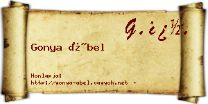 Gonya Ábel névjegykártya